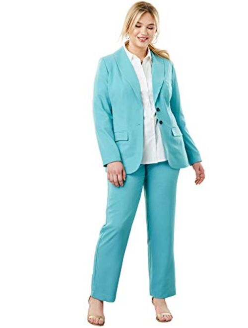 Jessica London Women's Plus Size Single Breasted Pant Suit Set