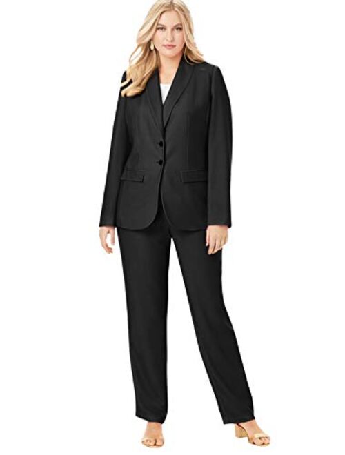 Jessica London Women's Plus Size Single Breasted Pant Suit Set