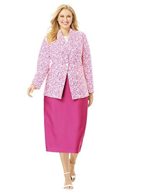 Jessica London Women's Plus Size Single-Breasted Skirt Suit Set