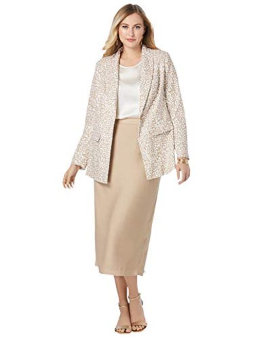 Jessica London Women's Plus Size Single-Breasted Skirt Suit Set