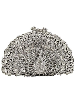 Elegant Crystal Clutches For Women Peacock Clutch Bag Evening Purses and Handbags