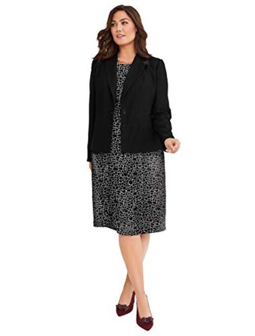 Jessica London Women's Plus Size Single Breasted Jacket Dress Suit