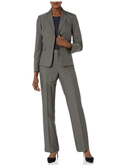 Women's 2 Button Notch Collar Melange Pant Suit