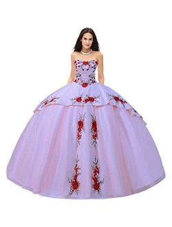 Medallions Accented Basque Mexican Charro Quinceanera Dress with Floral Applique