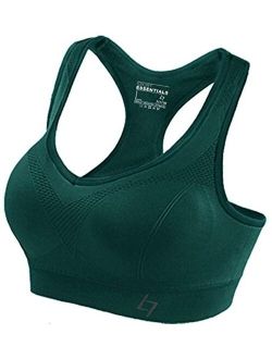 FITTIN Racerback Sports Bras for Women- Padded Seamless High Impact Support for Yoga Gym Workout Fitness