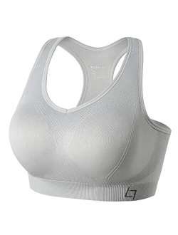 FITTIN Racerback Sports Bras for Women- Padded Seamless High Impact Support for Yoga Gym Workout Fitness