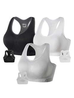 FITTIN Racerback Sports Bras for Women- Padded Seamless High Impact Support for Yoga Gym Workout Fitness