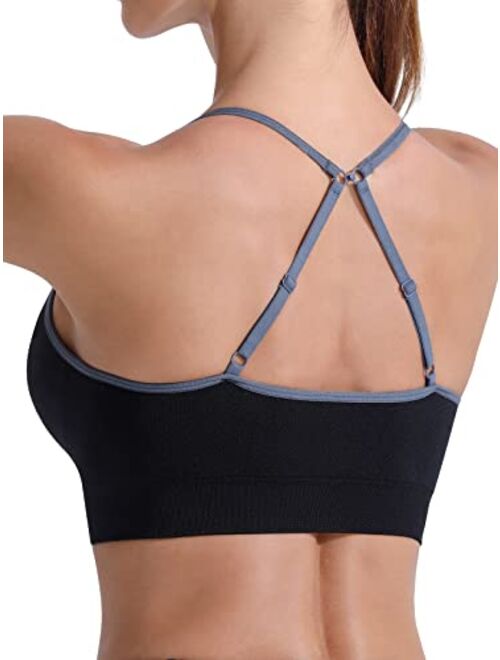 FITTIN Racerback Sports Bras for Women- Padded Seamless High Impact Support for Yoga Gym Workout Fitness