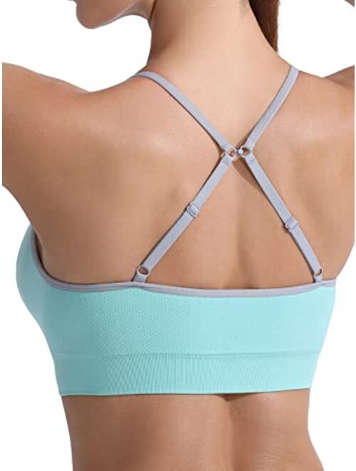 FITTIN Racerback Sports Bras for Women- Padded Seamless High Impact Support for Yoga Gym Workout Fitness