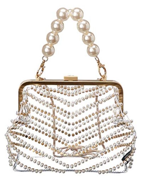 Zac Zac Posen Lacey Pearl Frame Clutch in White