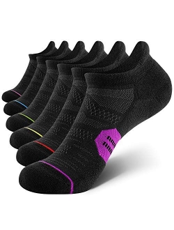 CelerSport 6 Pack Women's Ankle Running Socks Cushioned Low Cut Tab Athletic Socks