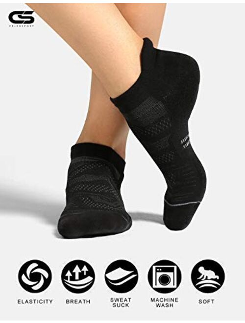 CelerSport 6 Pack Women's Ankle Running Socks Cushioned Low Cut Tab Athletic Socks