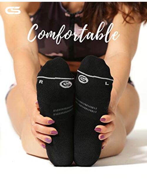 CelerSport 6 Pack Women's Ankle Running Socks Cushioned Low Cut Tab Athletic Socks