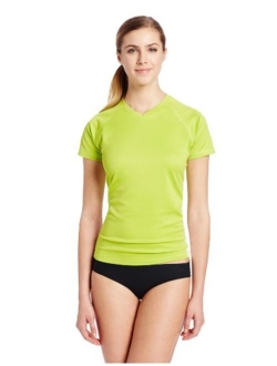 Women's UPF 50  Short Sleeved Active Swim Shirt Rashguard & Workout Top