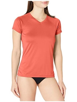 Women's UPF 50  Short Sleeved Active Swim Shirt Rashguard & Workout Top