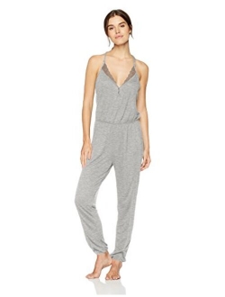 Splendid Women's Sleeveless Racerback Long Romper Onesie Pajama Pj