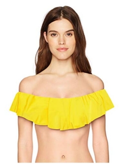 Women's Off Shoulder Ruffle Bandeau Bikini Swimsuit Top