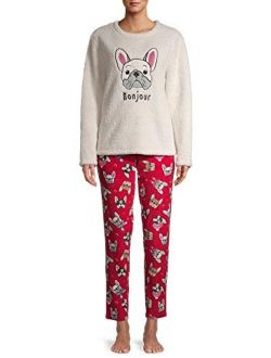 Women's and Women's Plus Long Sleeve Plush Sleepwear