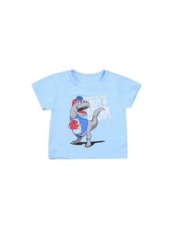 Toddler Baby Girls Boys Cartoons Cotton Basic T Shirts Tops Shorts Sleeve Tee Shirt Baby Summer Clothes