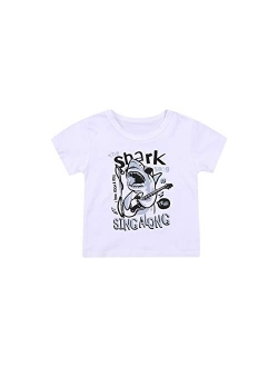 Toddler Baby Girls Boys Cartoons Cotton Basic T Shirts Tops Shorts Sleeve Tee Shirt Baby Summer Clothes