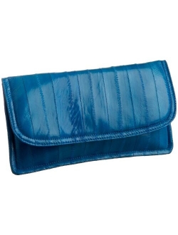 Latico Eelskin Envelope Flap Clutch, High End Premium Quality Leather, 100% Authentic Leather,