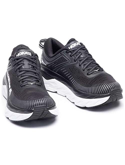 HOKA ONE ONE Women's Bondi 7 Running Shoe, Black/White