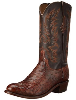 Lucchese Men's Elgin Full Quill Ostrich Snip Toe Cowboy Boots Western