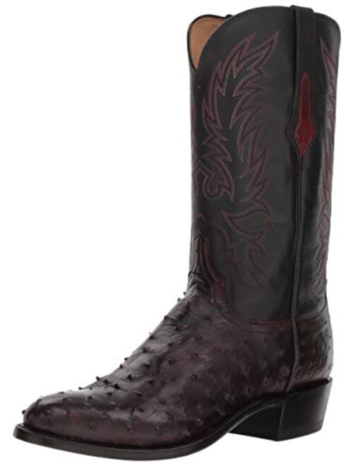 Lucchese Men's Elgin Full Quill Ostrich Snip Toe Cowboy Boots Western