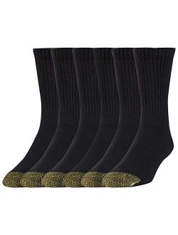 mens Cotton Short Crew Athletic Socks, 6 Pairs