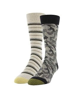 mens Fall Novelty Dress Crew Socks, 2 Pairs