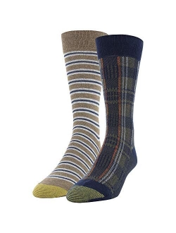 mens Fall Novelty Dress Crew Socks, 2 Pairs