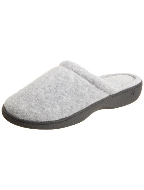 isotoner Women's Terry Slip on Clog Slipper with Memory Foam for Indoor/Outdoor Comfort