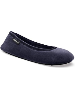 Women's Stretch Velour Victoria Ballerina House Slipper with all Around Memory Foam Comfort