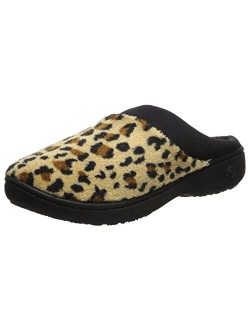 Women's Terry and Satin Slip On Cushioned Slipper with Memory Foam for Indoor/Outdoor Comfort