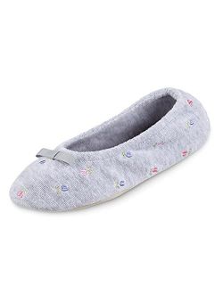 Women's Embroidered Terry Ballerina Slippers