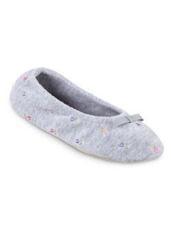 Women's Embroidered Terry Ballerina Slippers