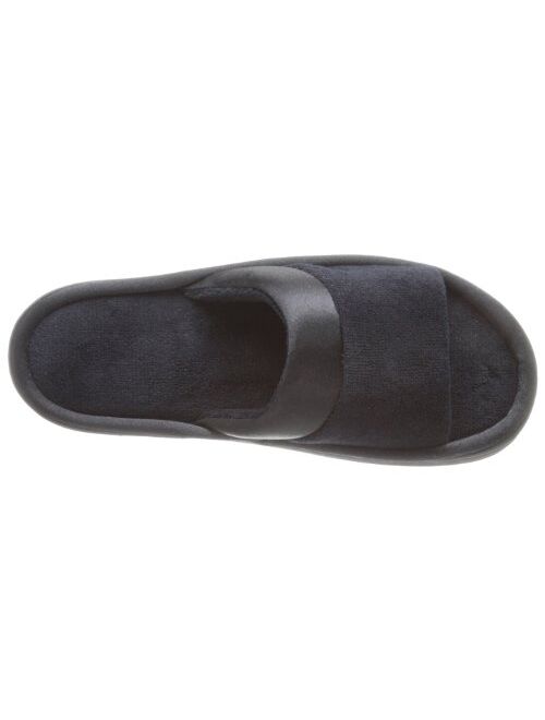 isotoner Women's Microterry Slide Slipper with Satin Trim