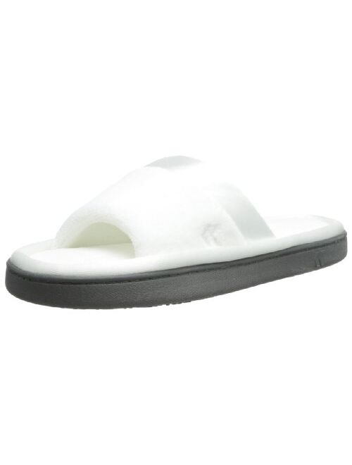 isotoner Women's Microterry Slide Slipper with Satin Trim