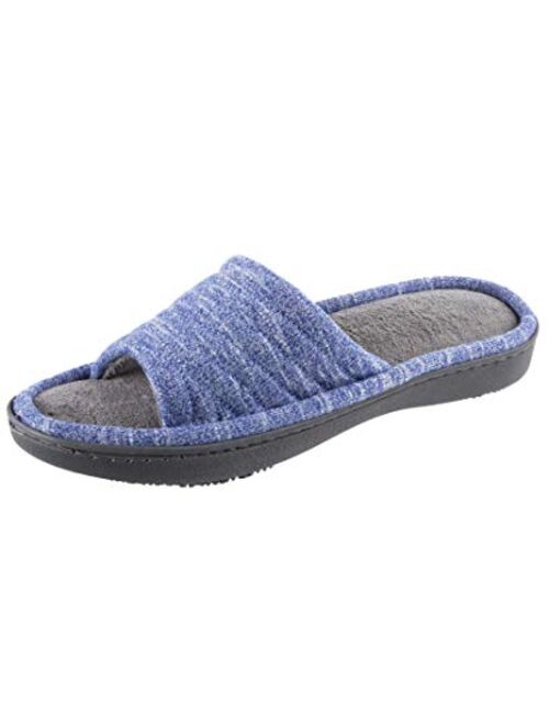 isotoner Women's Space Dyed Andrea Slide Slipper with Moisture Wicking for Indoor/Outdoor Comfort and Arch Support