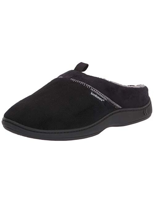 isotoner Men's Open Back Slipper with Memory Foam and Arch Support Indoor/Outdoor Sole