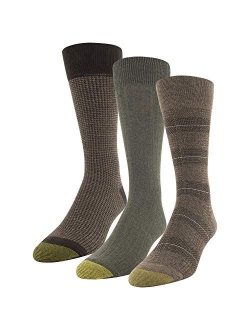 mens Glen Plaid and Houndstooth Crew Socks, 3 Pairs