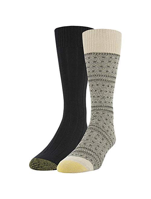 Gold Toe Men's Lodge Sustainable Crew Socks, 2 Pairs