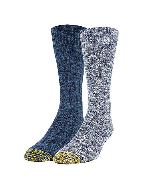 Gold Toe Men's Lodge Sustainable Crew Socks, 2 Pairs