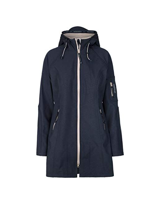 ILSE JACOBSEN Women's Tall/Plus-Size Water-Resistant Two-Tone Rain Jacket