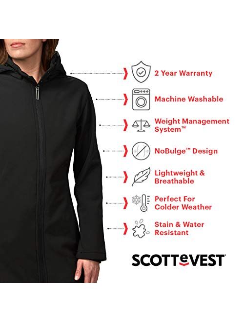 SCOTTeVEST Women's Penny Winter Rain Coat | 19 Secure Pockets | Anti-Pickpocket