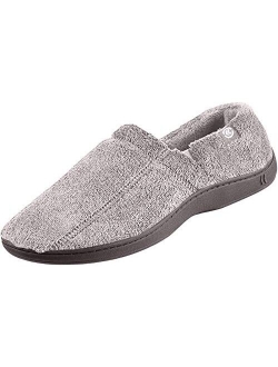 Men's Terry Moccasin Slipper with Memory Foam for Indoor/Outdoor Comfort and Arch Support