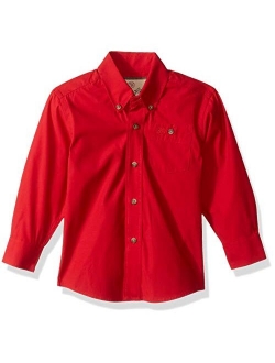 Boys' Classic One Pocket Long Sleeve Button Shirt