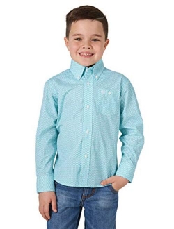 Boys' Classic One Pocket Long Sleeve Button Shirt