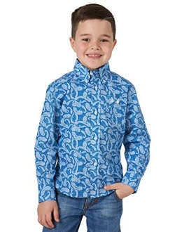 Boys' Classic One Pocket Long Sleeve Button Shirt