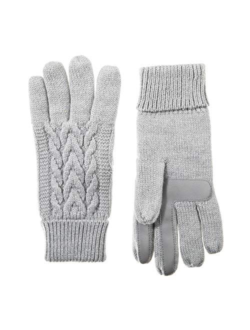 isotoner Women's Cable Knit Gloves with Touchscreen Palm Patches